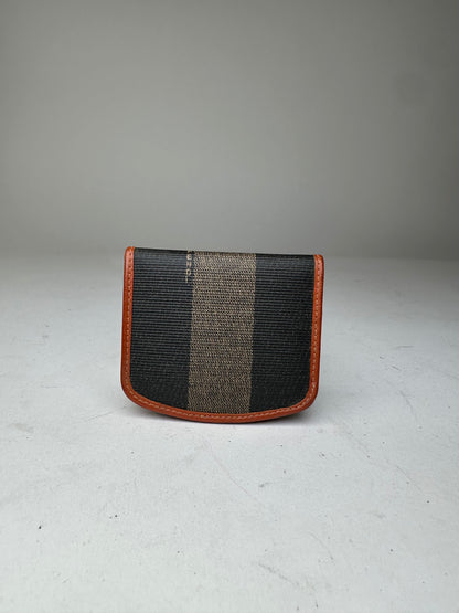 Vintage Fendi Canvas Card Holder Black