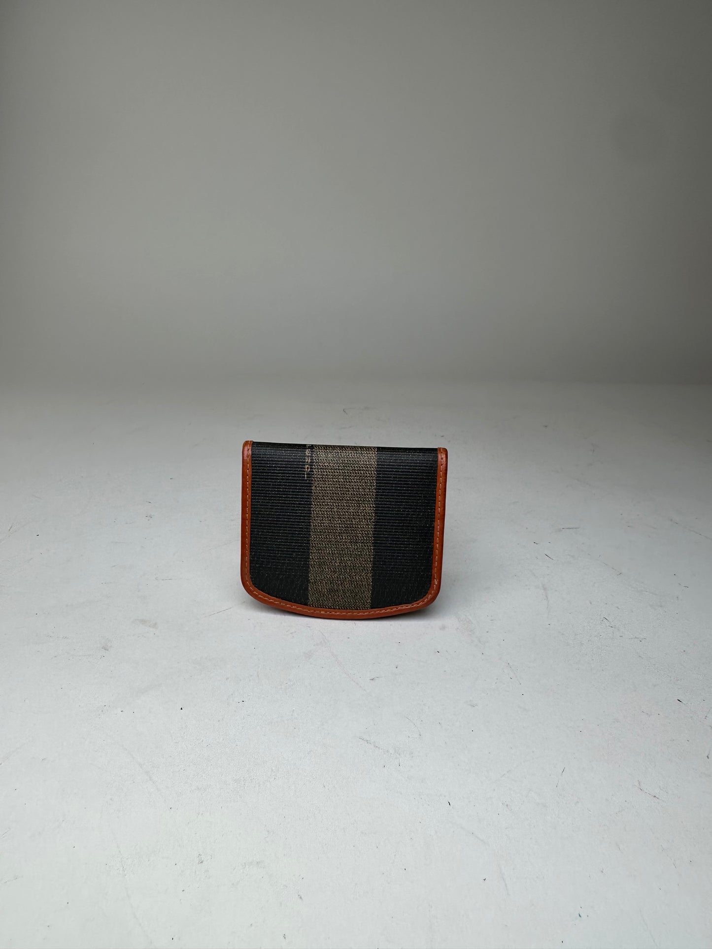 Vintage Fendi Canvas Card Holder Black