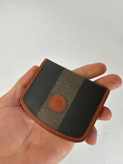 Vintage Fendi Canvas Card Holder Black