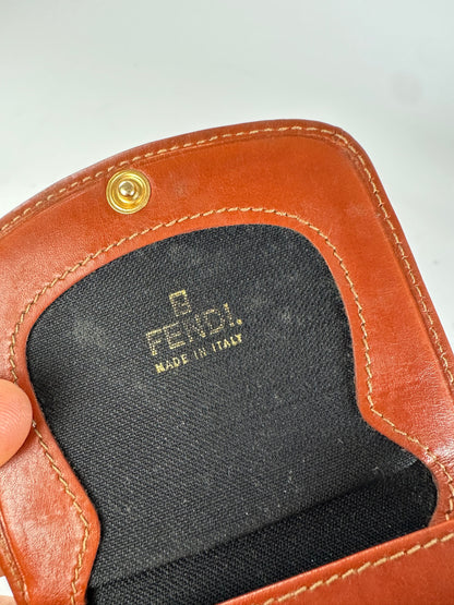 Vintage Fendi Canvas Card Holder Black