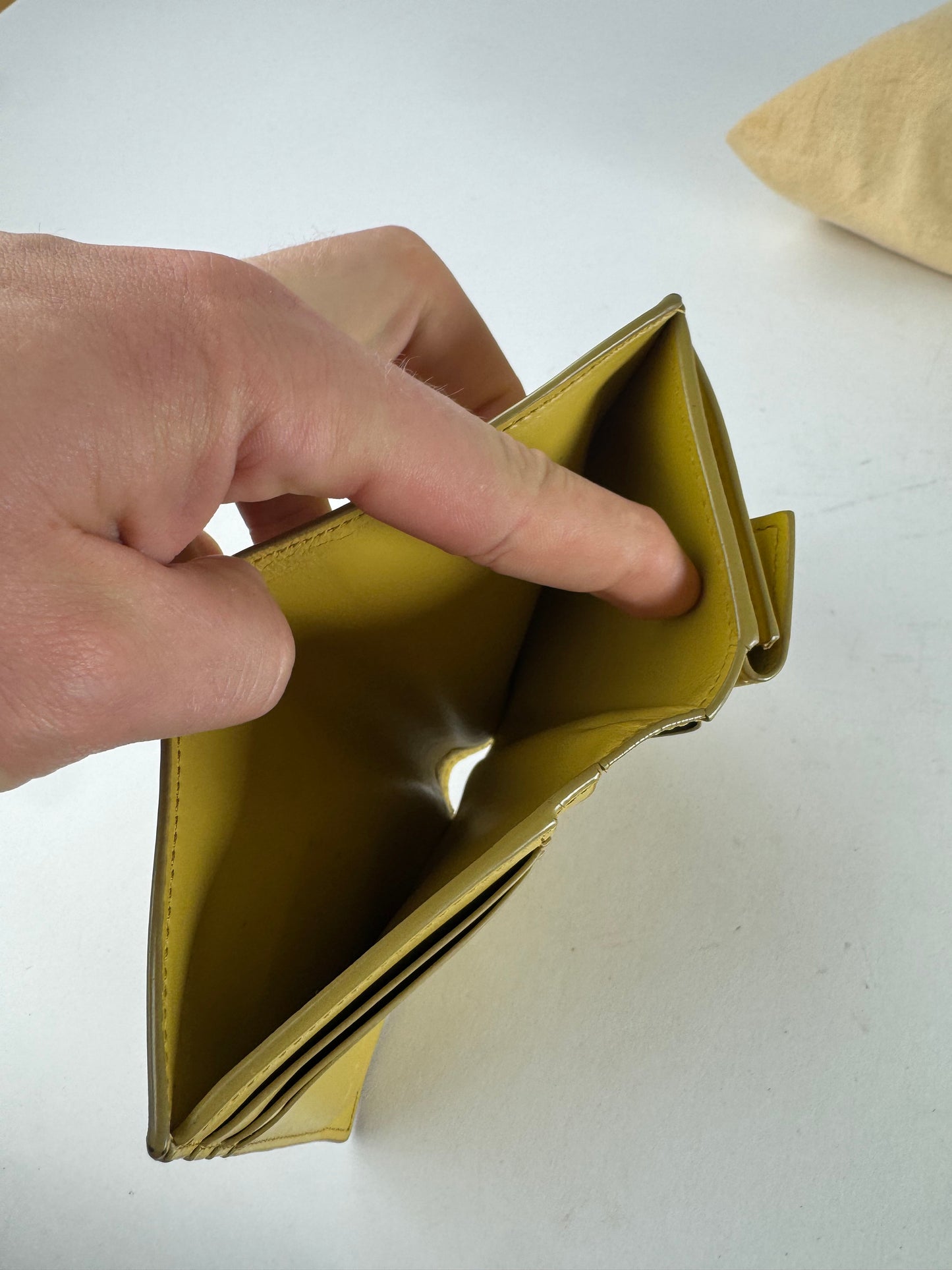 Vintage Loewe Anagram Logo Leather Wallet Yellow