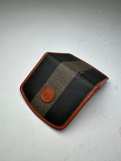 Vintage Fendi Canvas Card Holder Black
