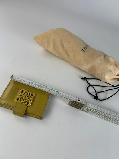 Vintage Loewe Anagram Logo Leather Wallet Yellow