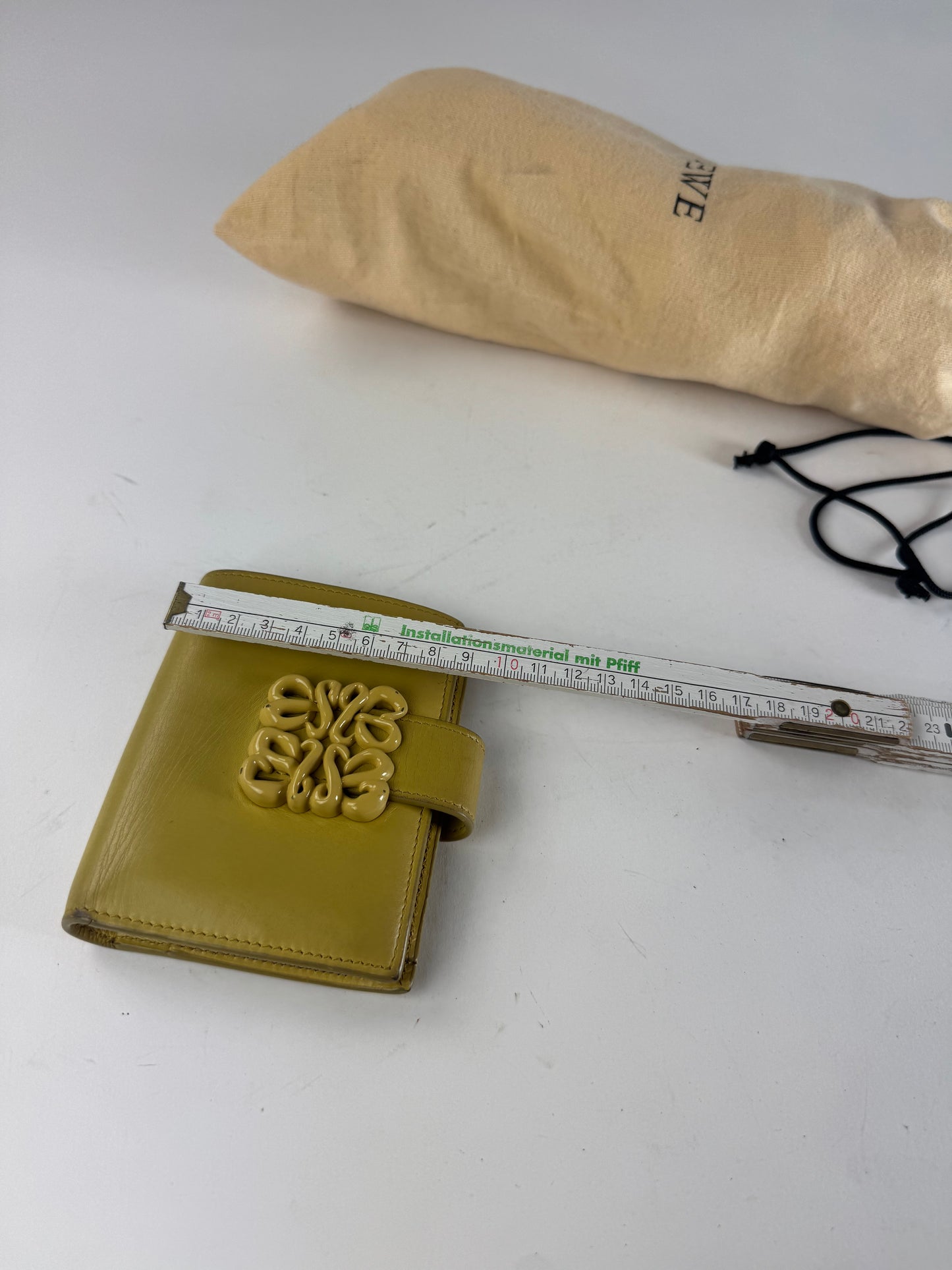 Vintage Loewe Anagram Logo Leather Wallet Yellow