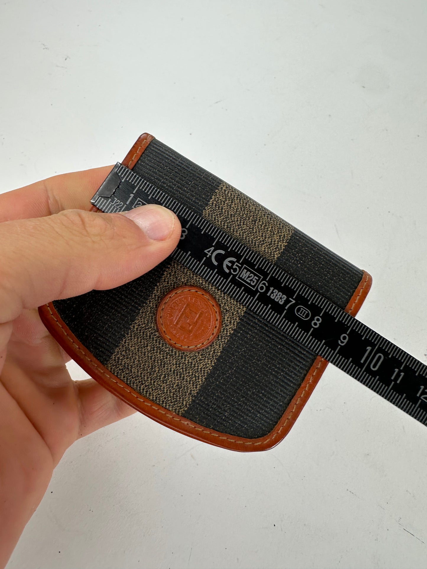 Vintage Fendi Canvas Card Holder Black