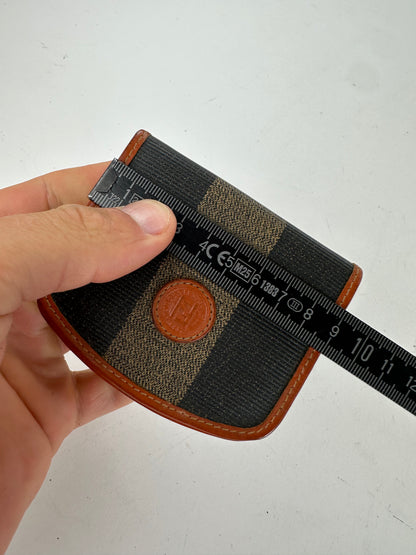 Vintage Fendi Canvas Card Holder Black
