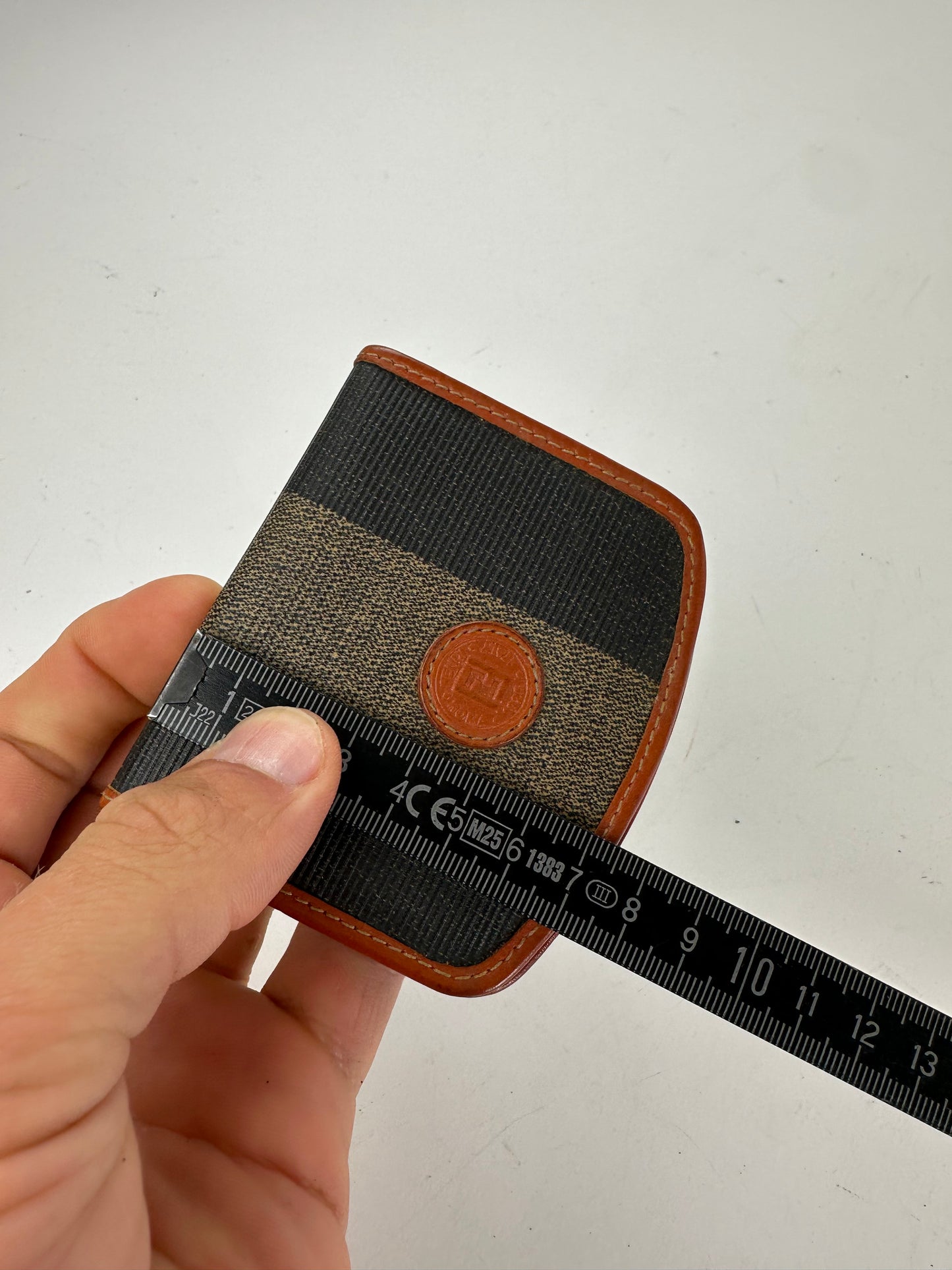Vintage Fendi Canvas Card Holder Black