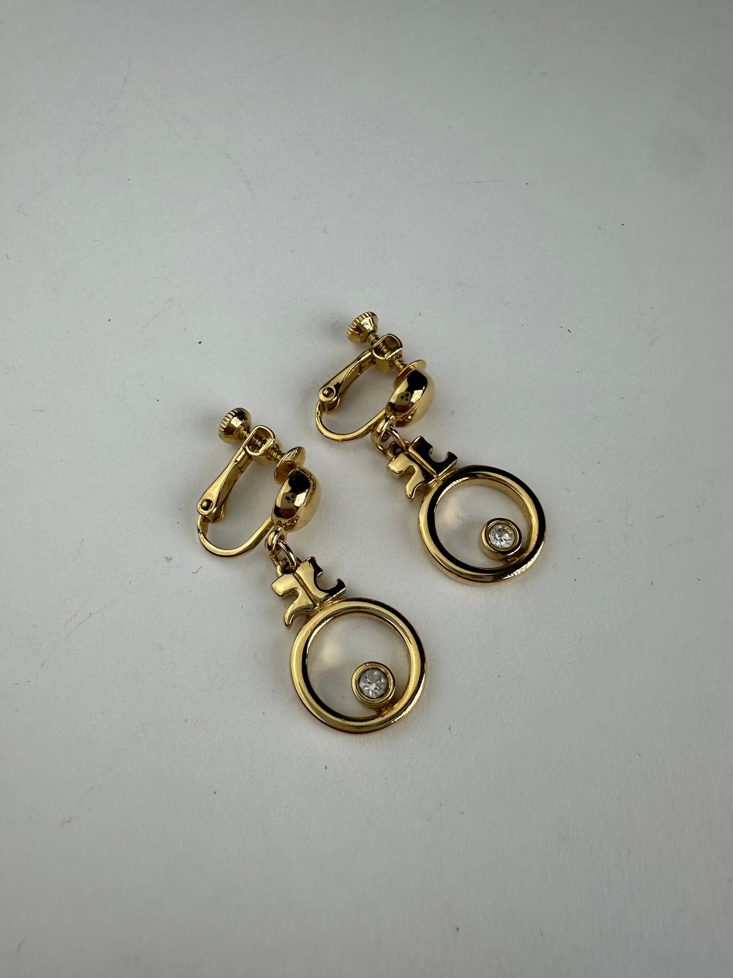 Vintage Courreges Gold Plated Ear Rings / Clipper Gold