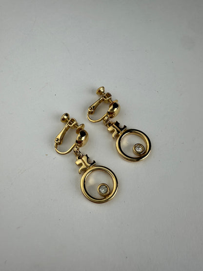 Vintage Courreges Gold Plated Ear Rings / Clipper Gold
