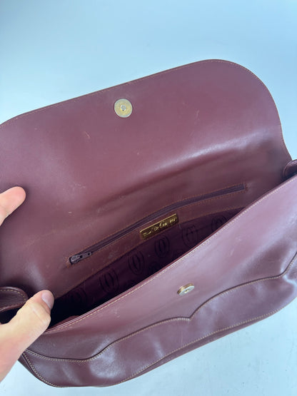 Vintage Cartier Burgundy Leather Clutch Bag
