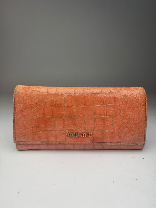 Vintage Miu Miu Leather Wallet orange
