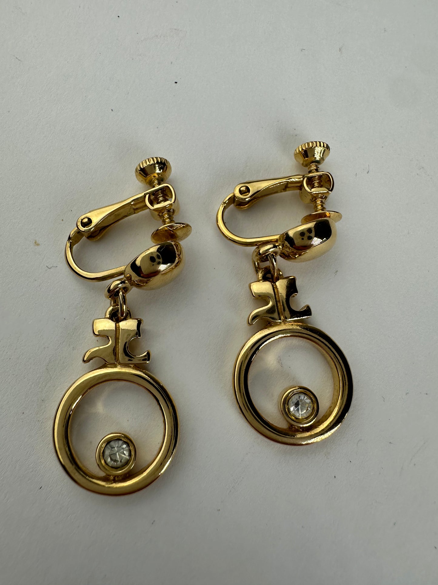 Vintage Courreges Gold Plated Ear Rings / Clipper Gold