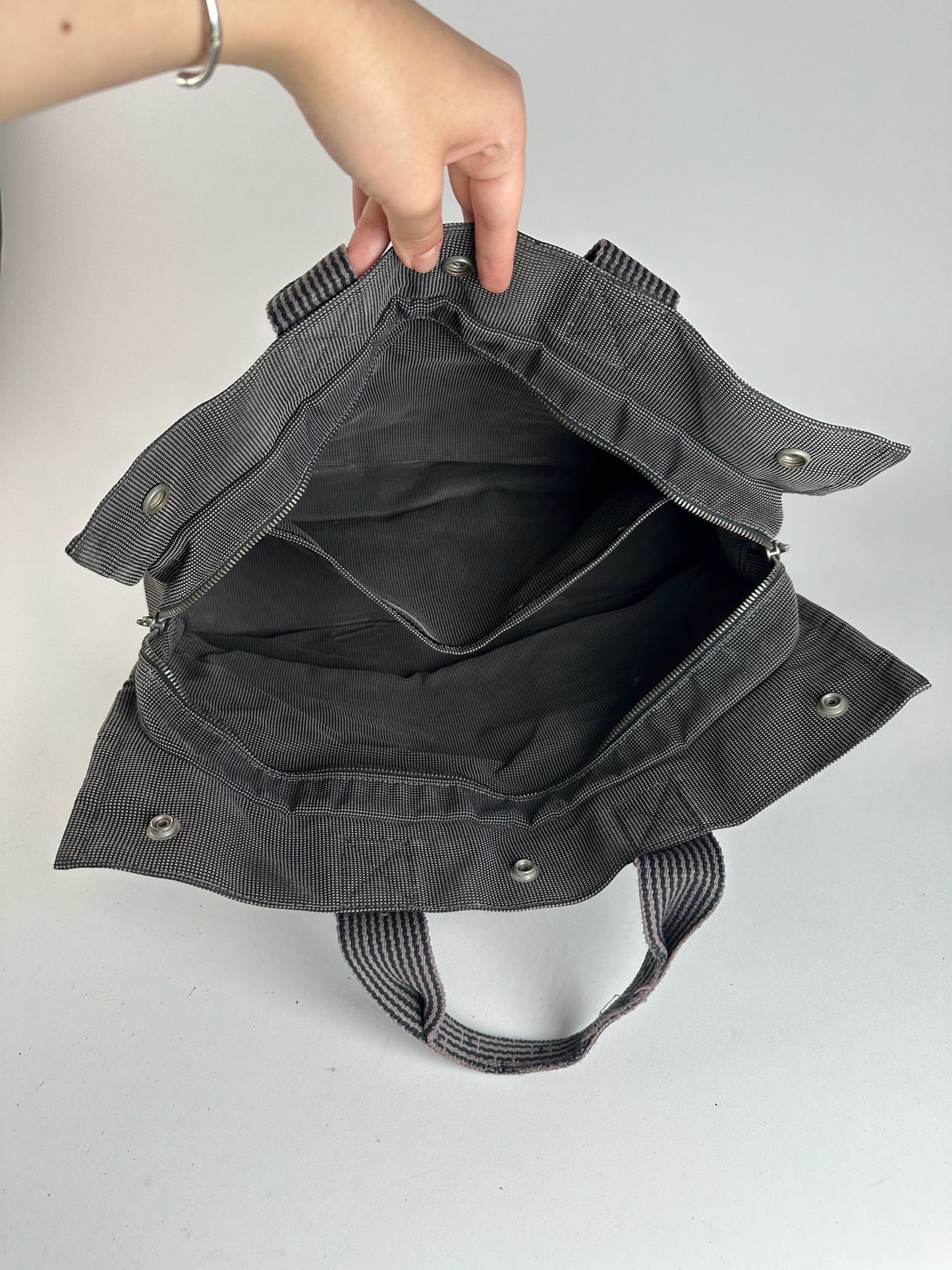 Vintage Hermes cotton bag anthracite