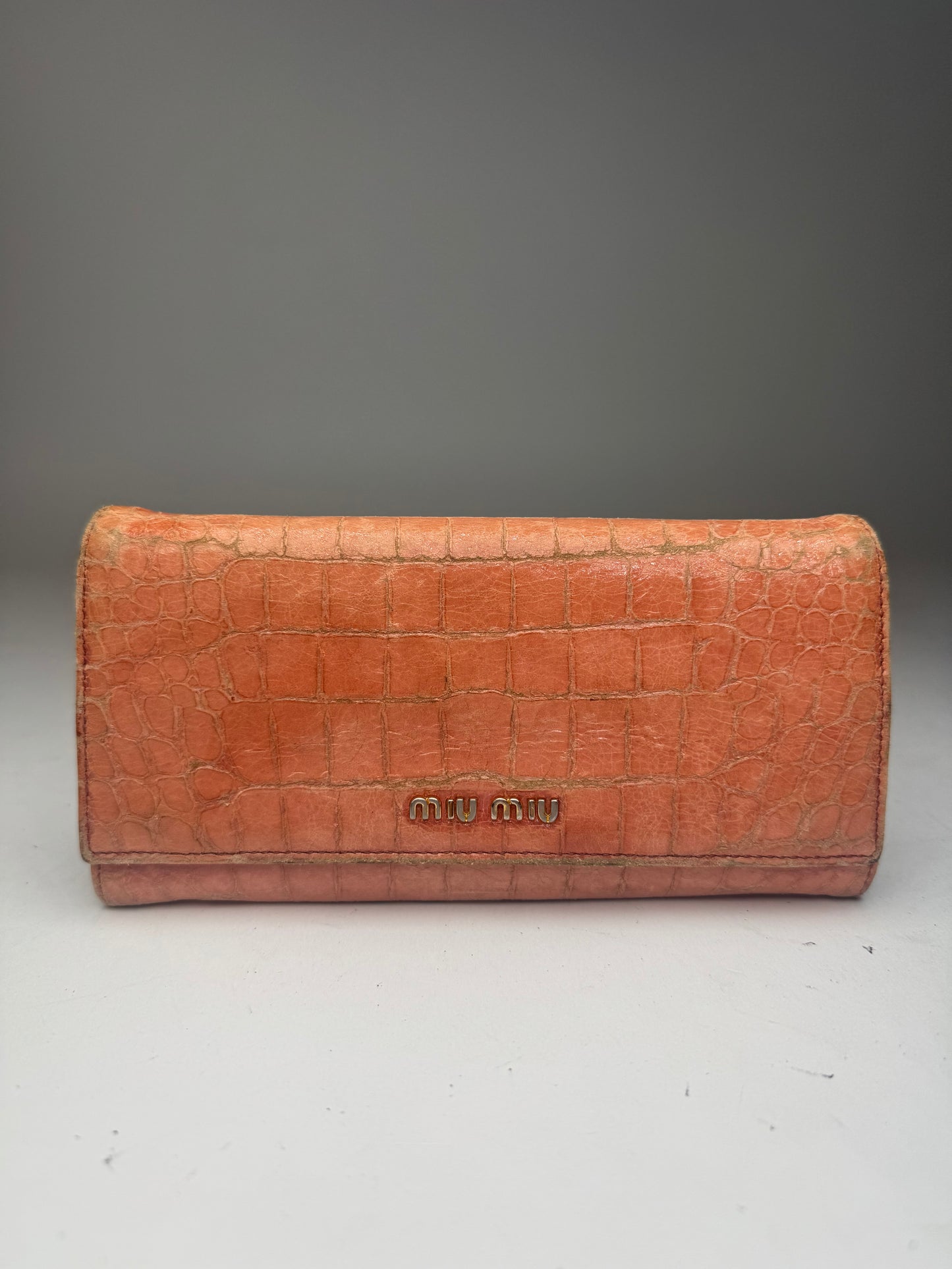 Vintage Miu Miu Leather Wallet orange