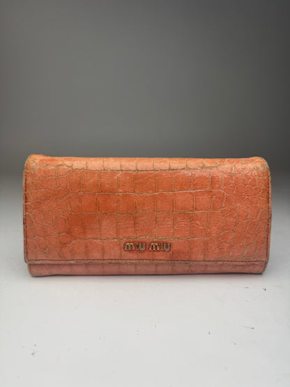 Vintage Miu Miu Leather Wallet orange