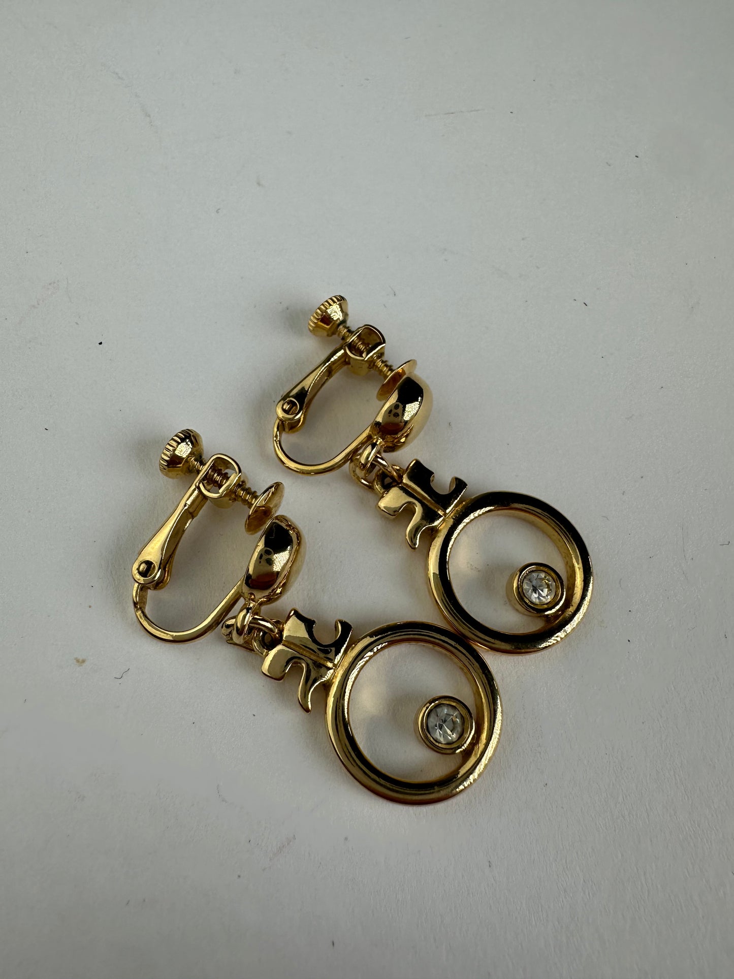 Vintage Courreges Gold Plated Ear Rings / Clipper Gold