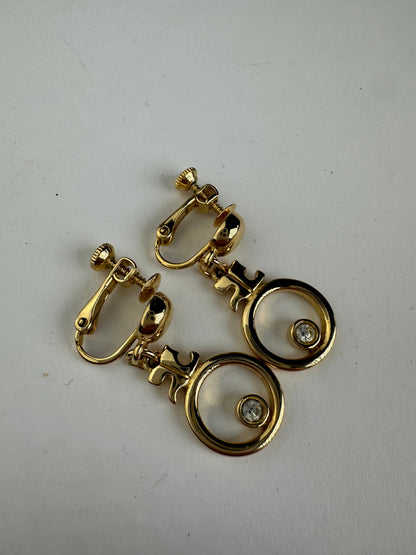 Vintage Courreges Gold Plated Ear Rings / Clipper Gold