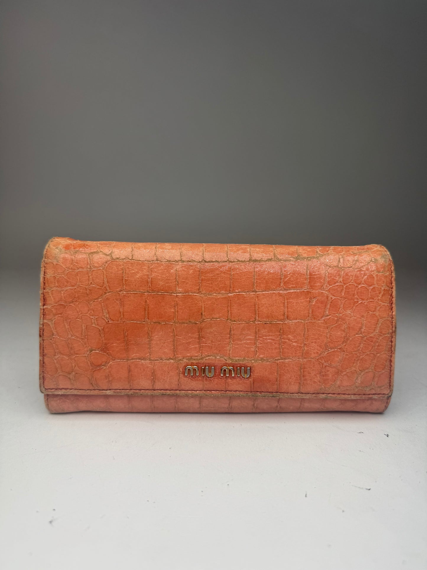 Vintage Miu Miu Leather Wallet orange
