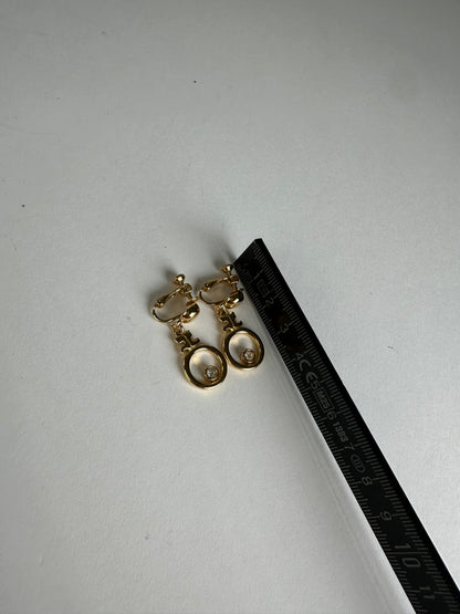 Vintage Courreges Gold Plated Ear Rings / Clipper Gold
