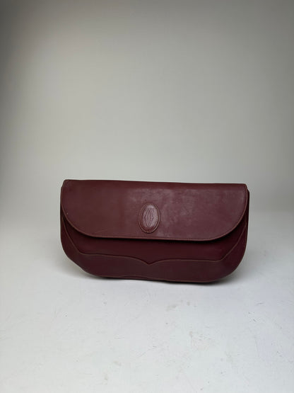 Vintage Cartier Burgundy Leather Clutch Bag