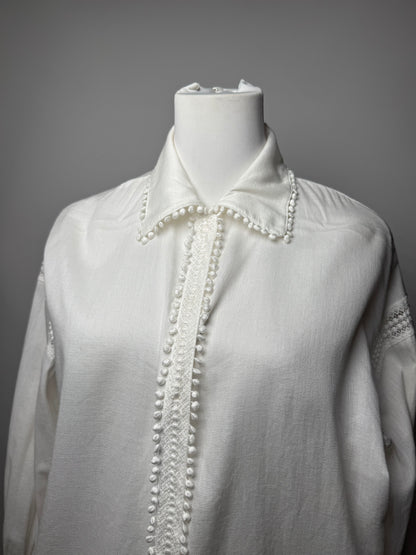 Vintage Dior Blouse Shirt White M