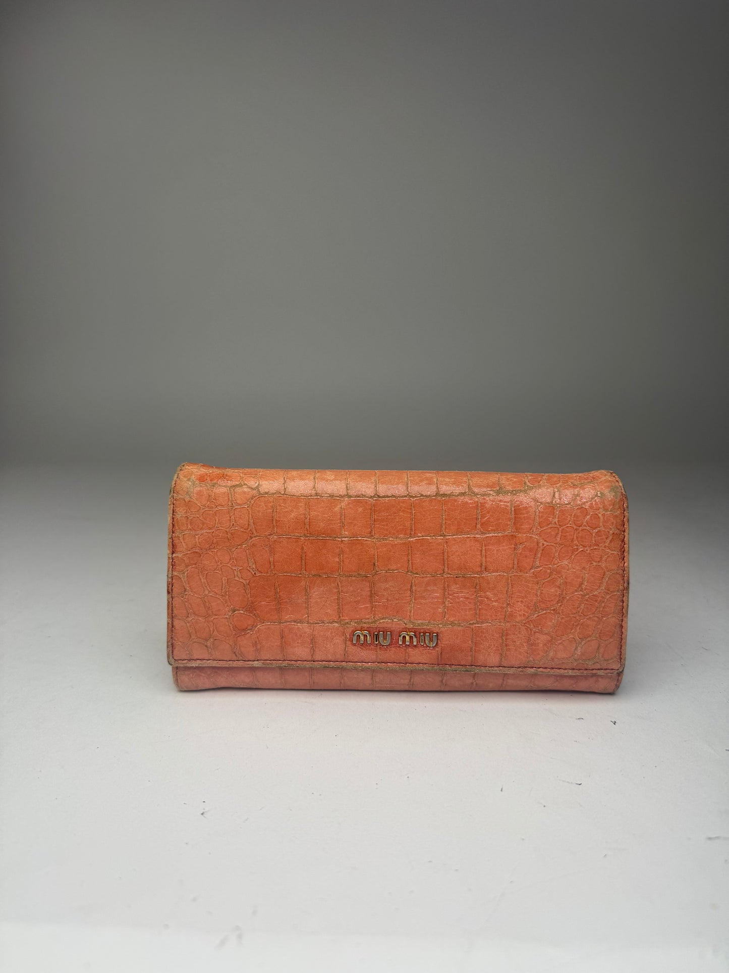 Vintage Miu Miu Leather Wallet orange