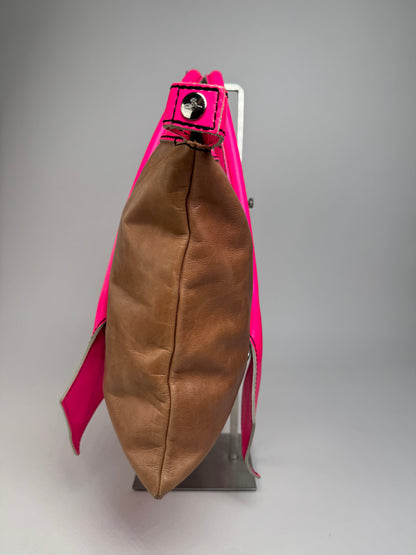 Vintage Vivienne Westwood 2Way Leather Handbag Brown Pink
