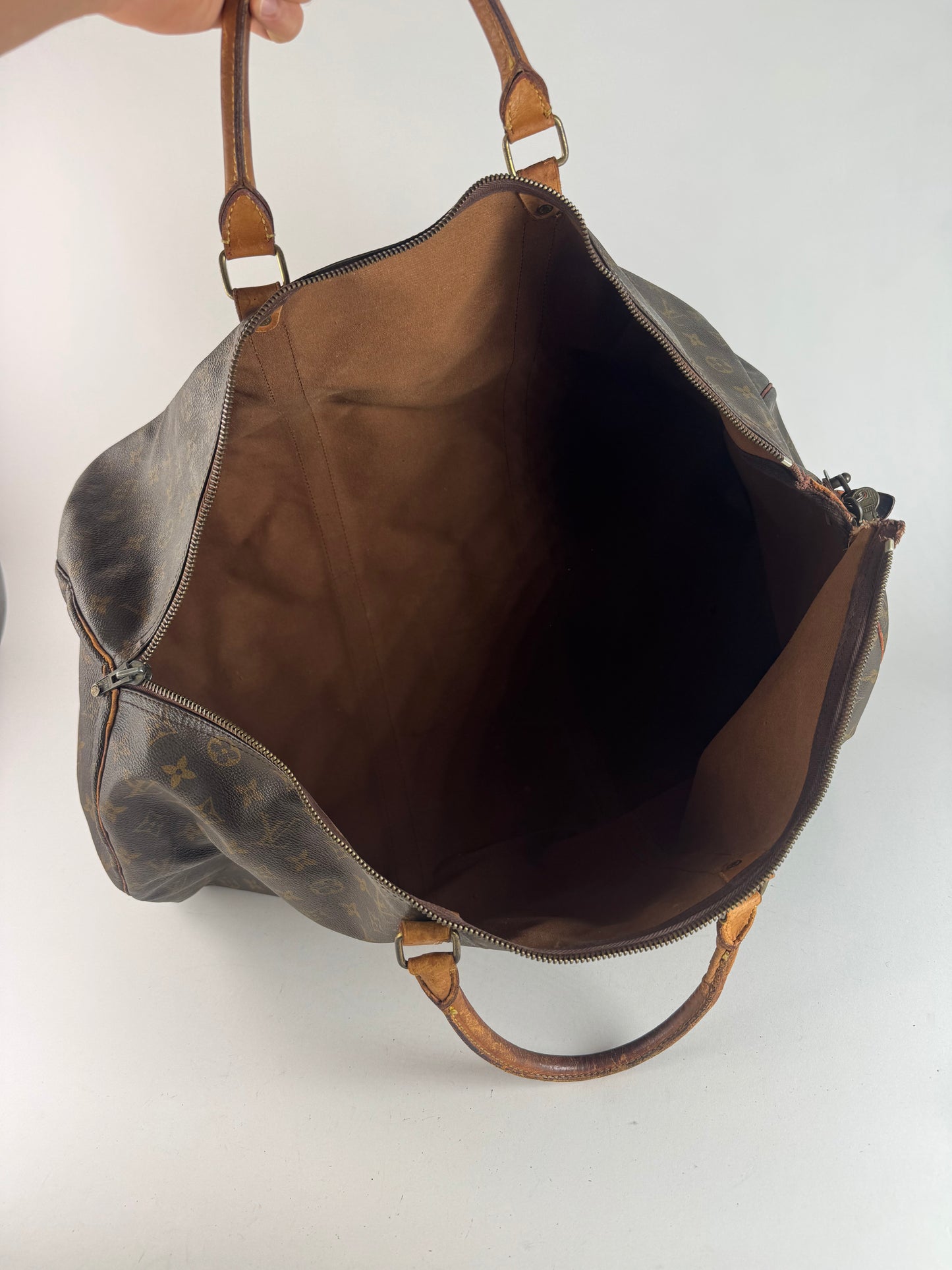 Sac de sport vintage Louis Vuitton Monogram 60keepball en cuir marron