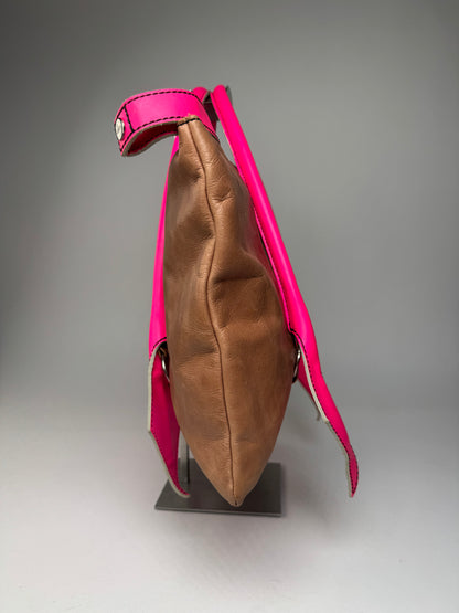 Vintage Vivienne Westwood 2Way Leather Handbag Brown Pink