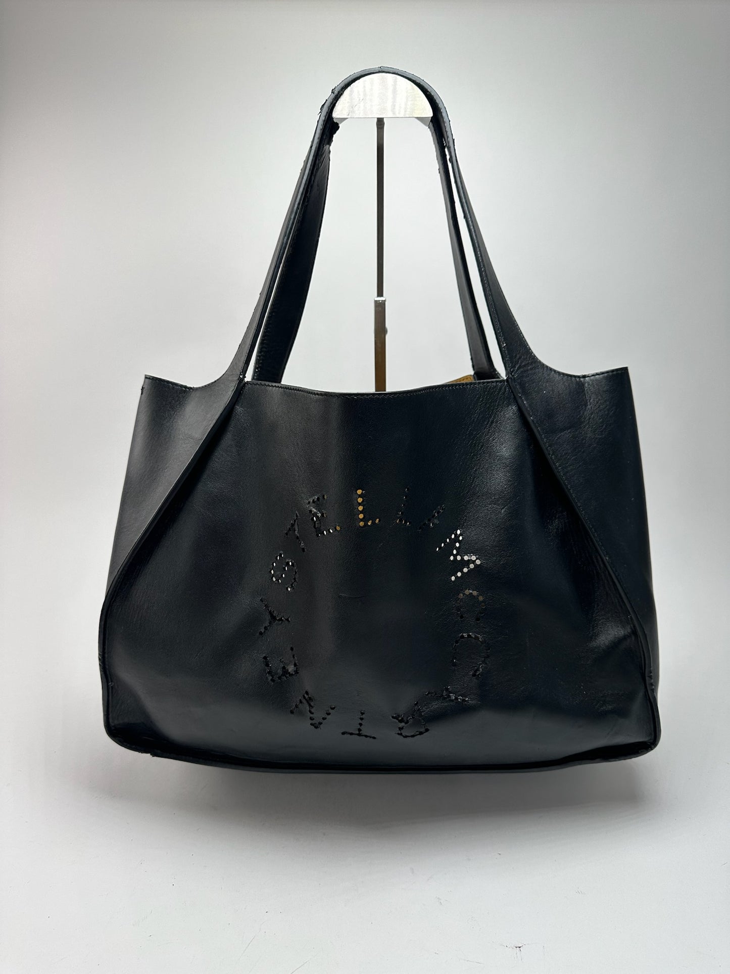 Sac vintage en cuir vegan avec logo Stella Mc Cartney noir