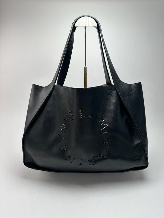 Sac vintage en cuir vegan avec logo Stella Mc Cartney noir