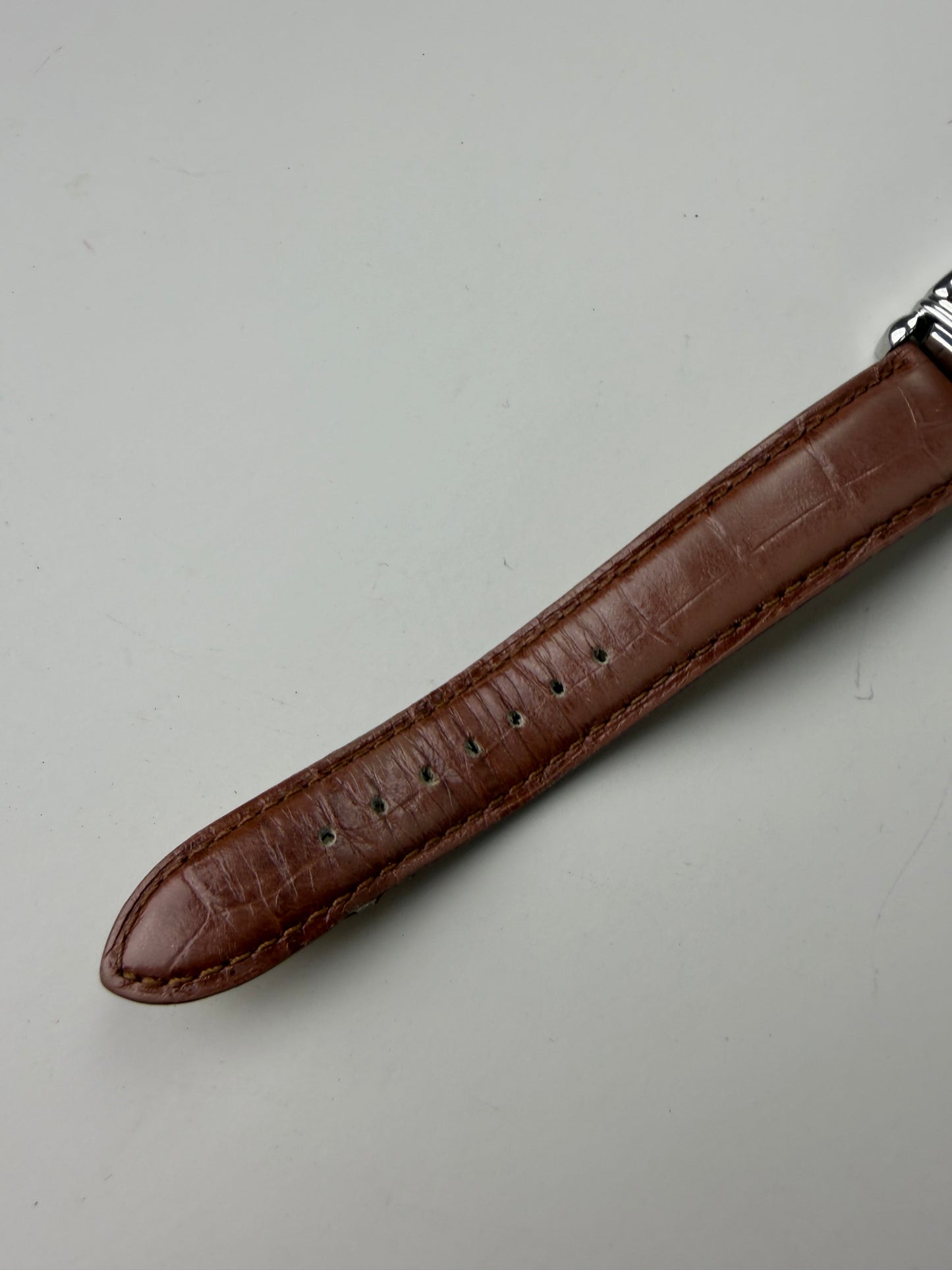 Vintage Emporio Armani Stainless Steel Leather Strap Watch Brown Beige