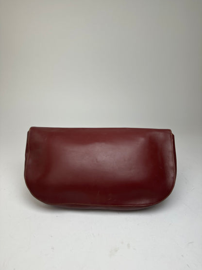 Vintage Cartier Burgundy Leather Clutch Bag