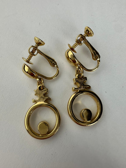 Vintage Courreges Gold Plated Ear Rings / Clipper Gold