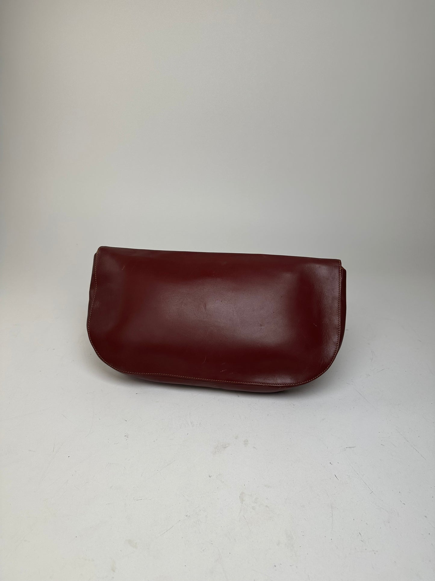 Vintage Cartier Burgundy Leather Clutch Bag