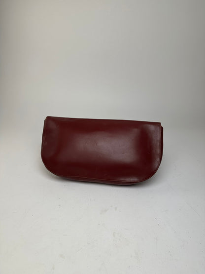 Vintage Cartier Burgundy Leather Clutch Bag