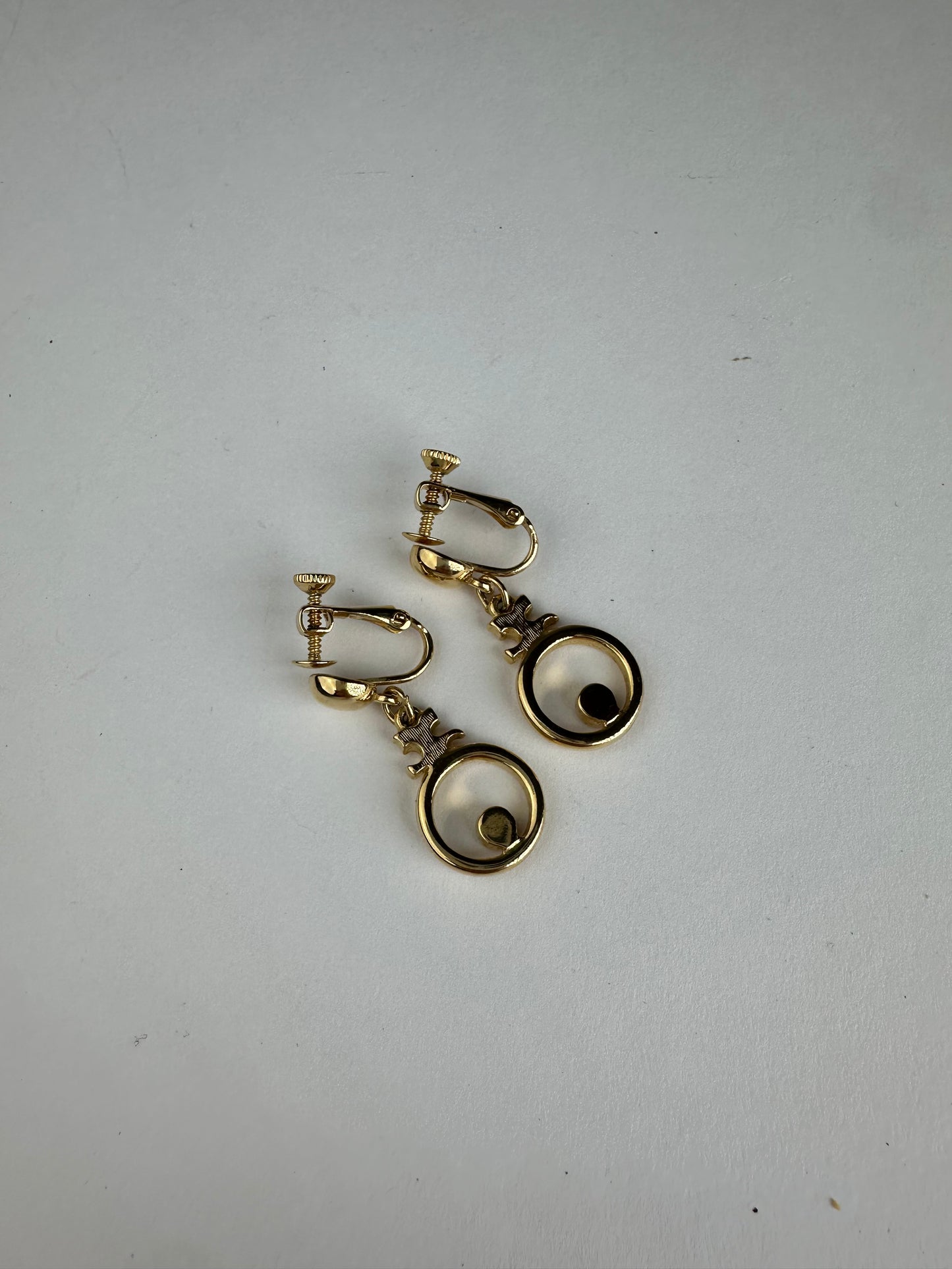 Vintage Courreges Gold Plated Ear Rings / Clipper Gold