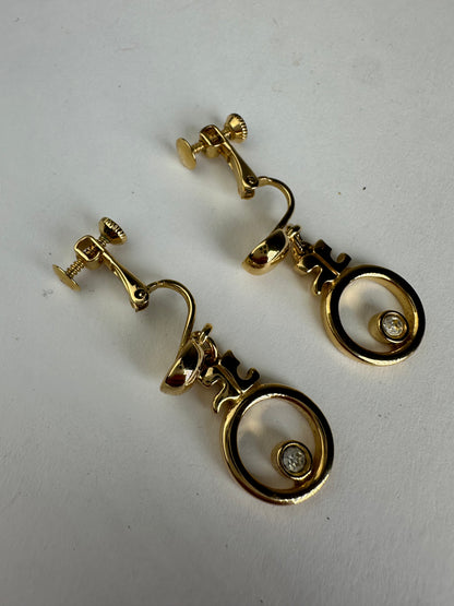 Vintage Courreges Gold Plated Ear Rings / Clipper Gold