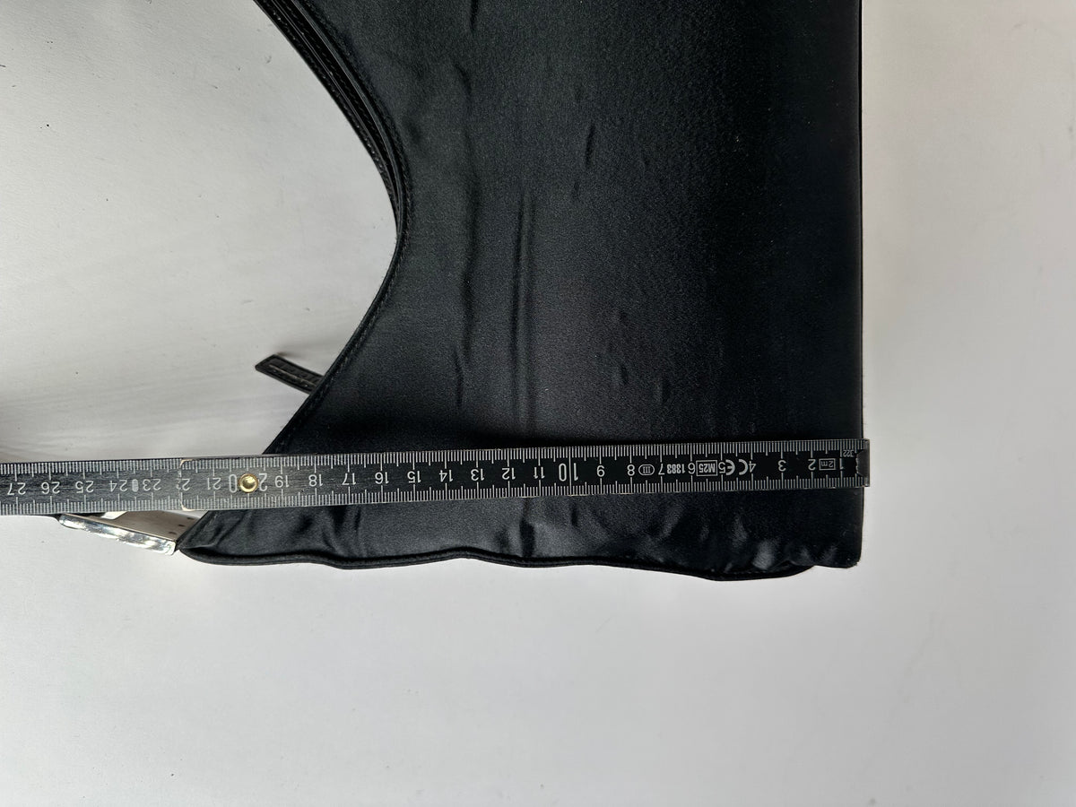 Vintage Gucci Nylon Hobo Bag Black Silver
