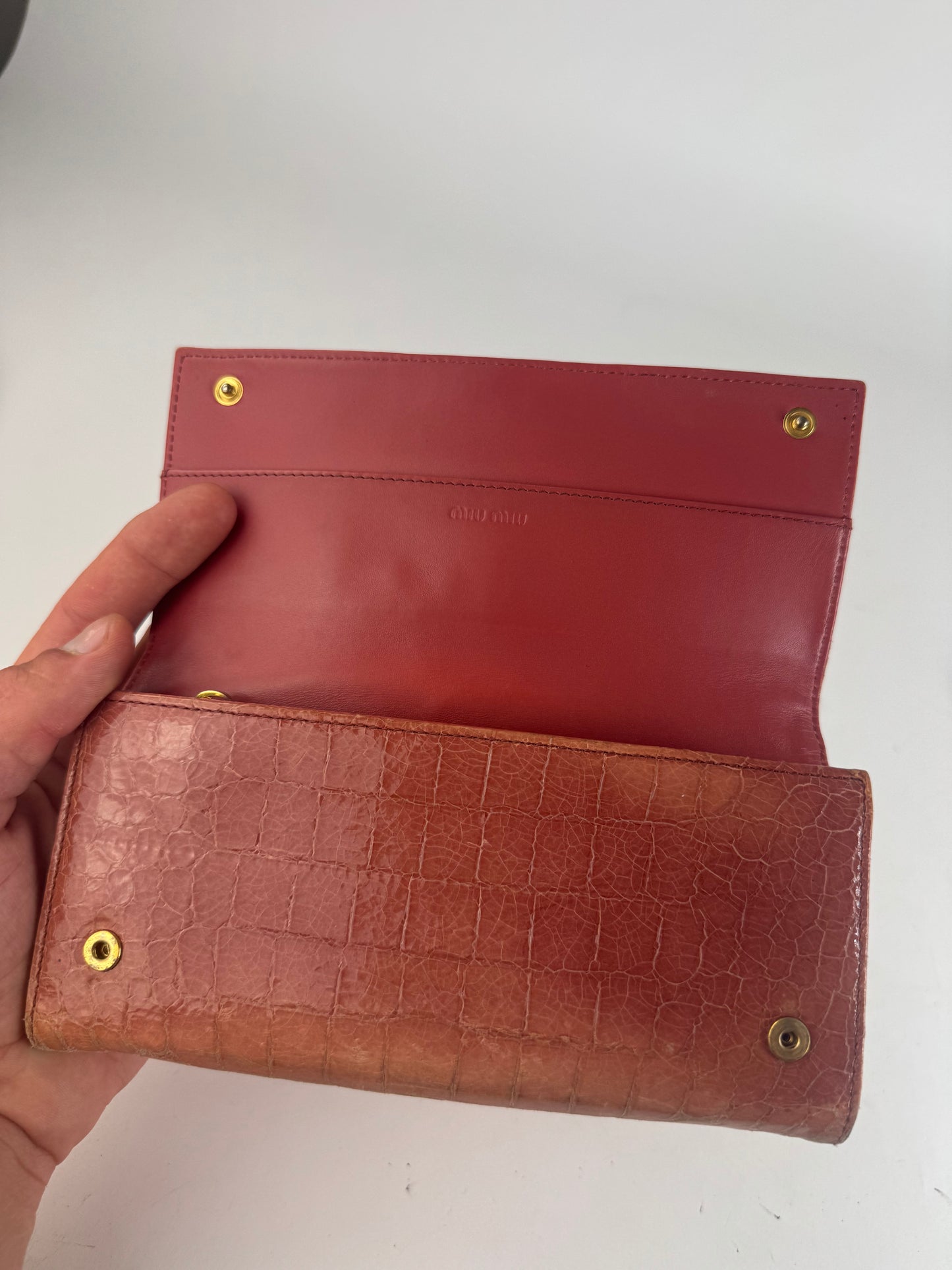 Vintage Miu Miu Leather Wallet orange