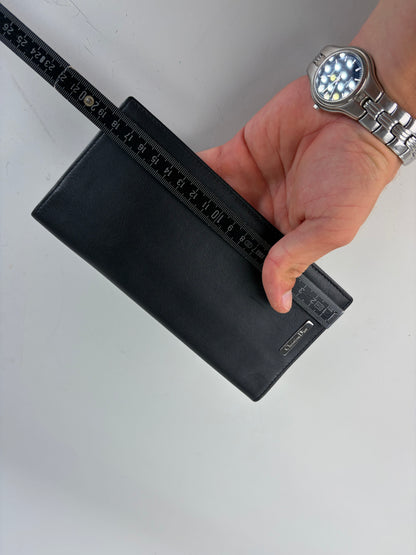 Vintage Dior Smooth Leather Bifold Wallet Black Silver