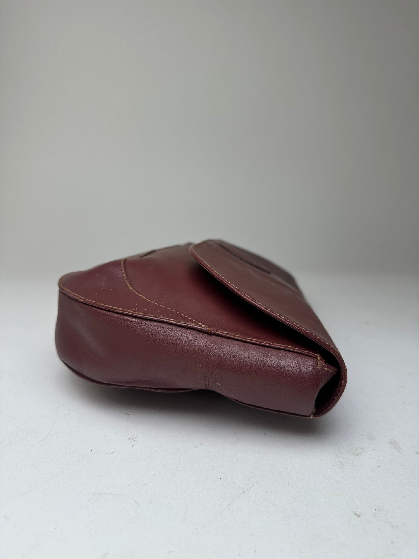 Vintage Cartier Burgundy Leather Clutch Bag