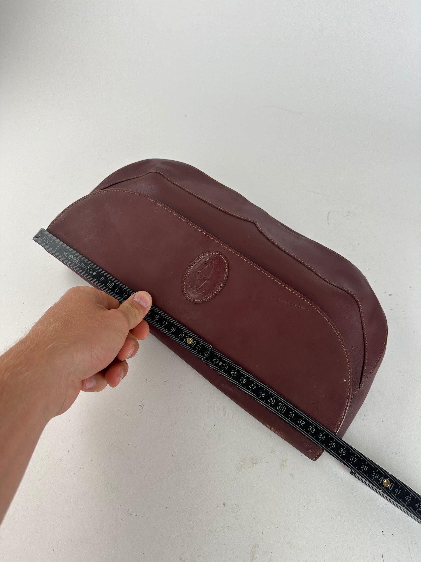 Vintage Cartier Burgundy Leather Clutch Bag