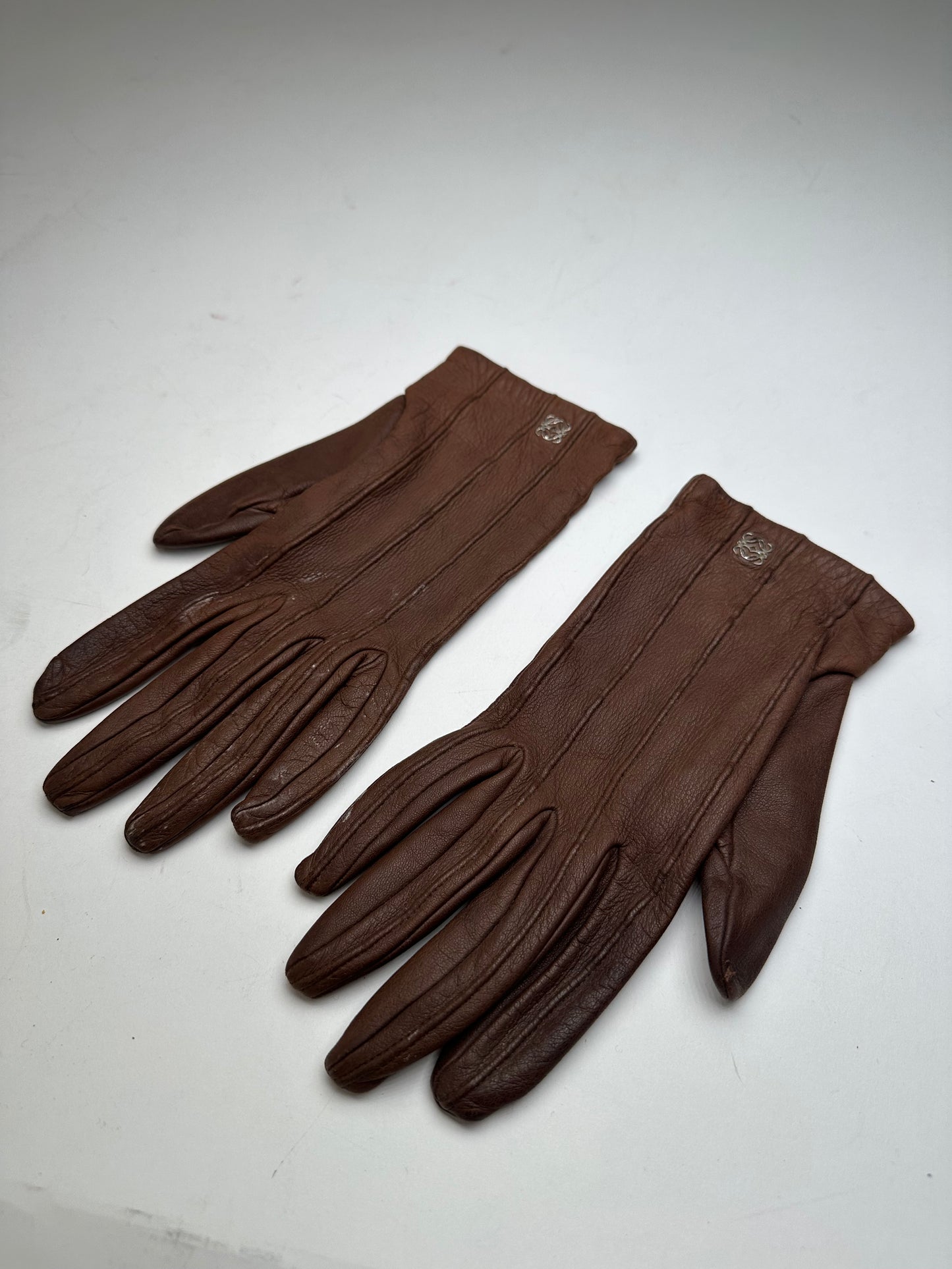 Vintage Loewe Madrid Leather Gloves Brown