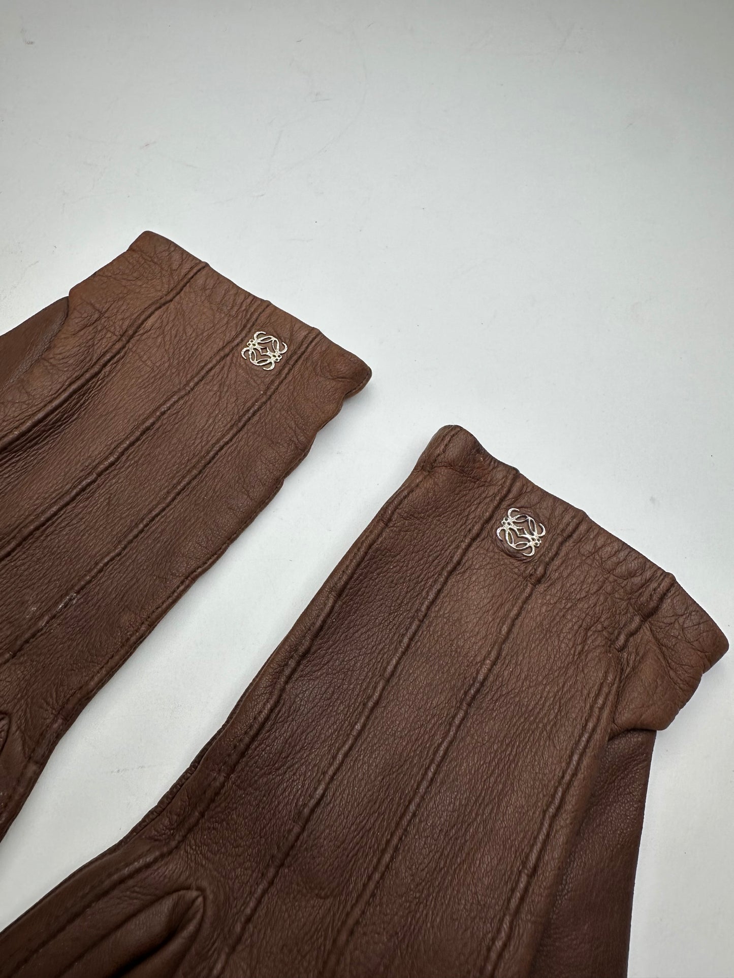 Vintage Loewe Madrid Leather Gloves Brown