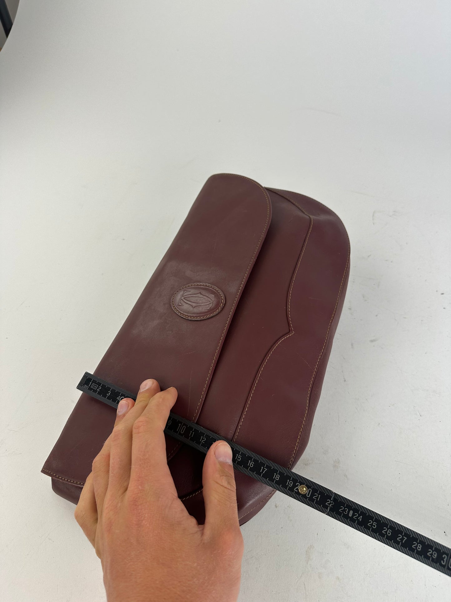 Vintage Cartier Burgundy Leather Clutch Bag
