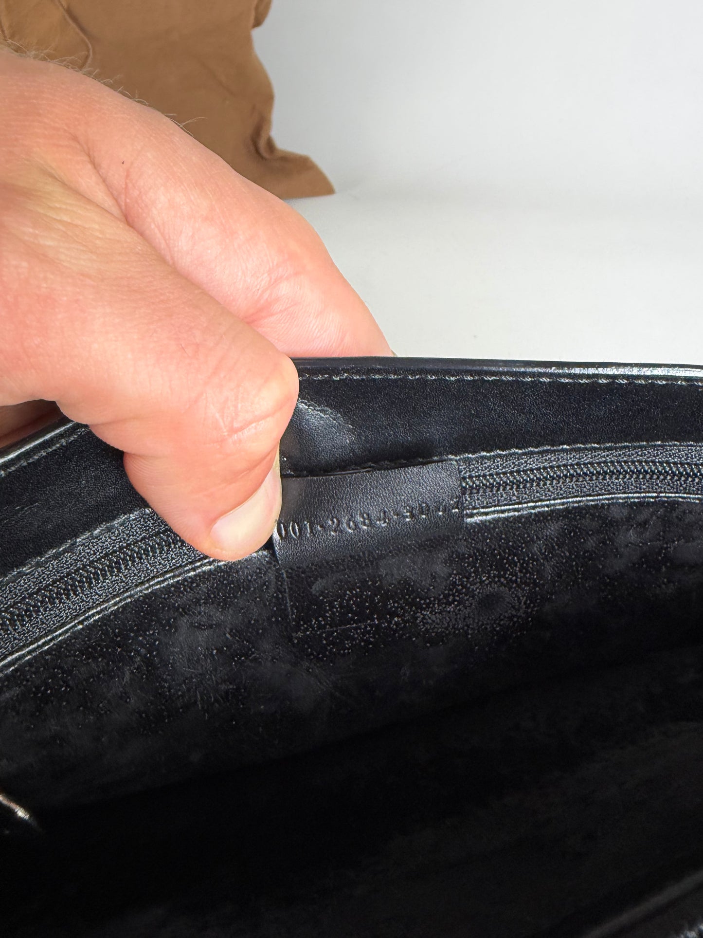 Vintage Gucci Smooth Leather Top-Handle Bag Black Silver