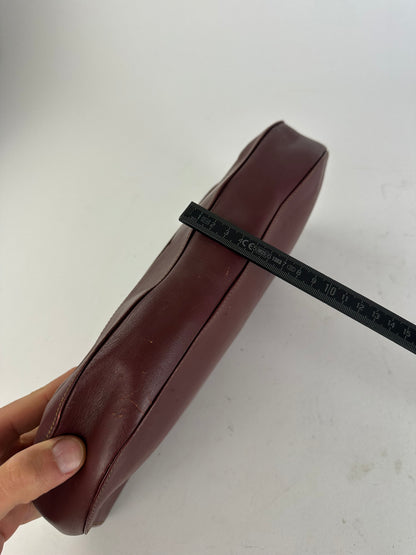 Vintage Cartier Burgundy Leather Clutch Bag