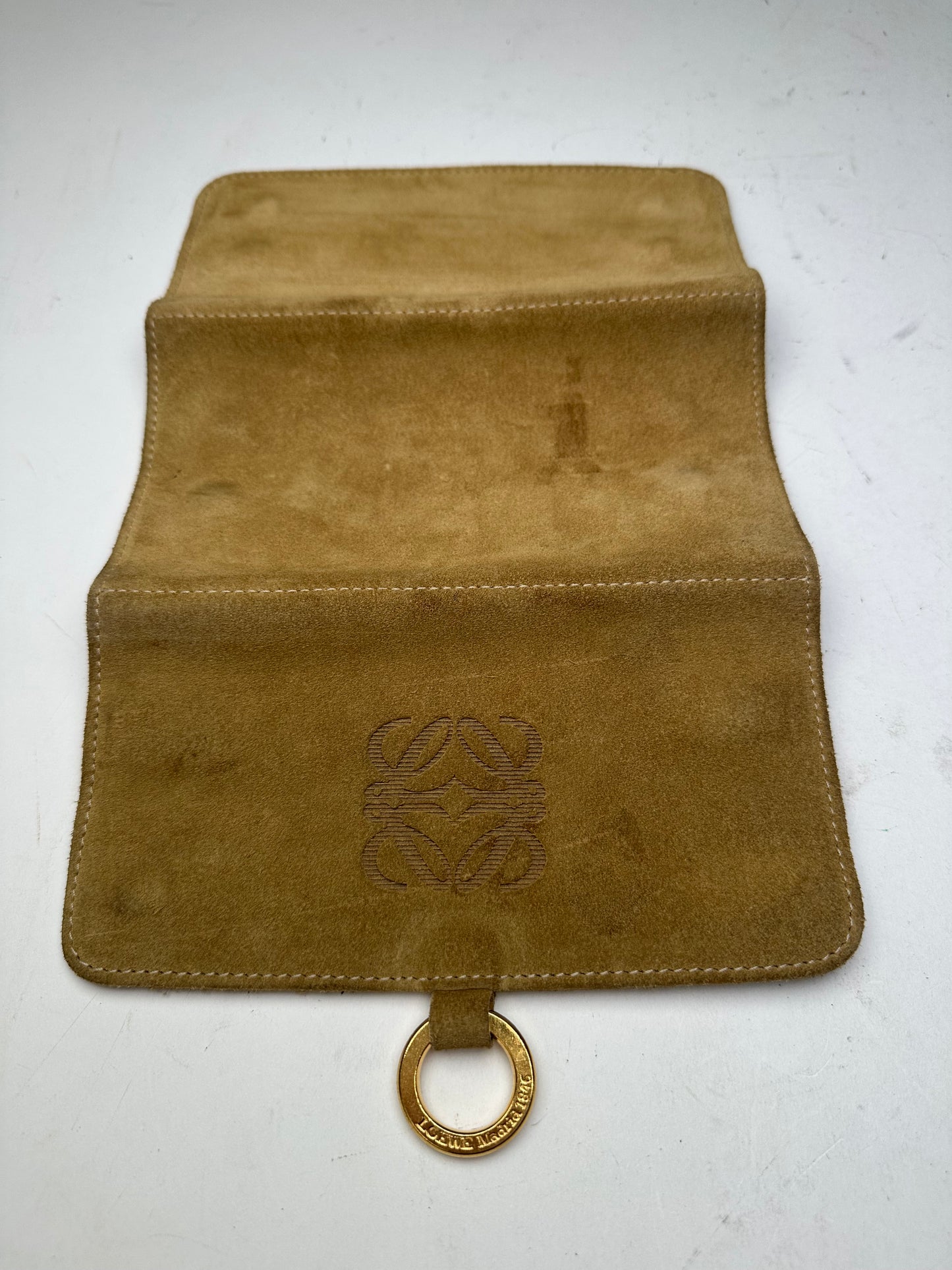 Vintage Loewe Suede Wallet Tan