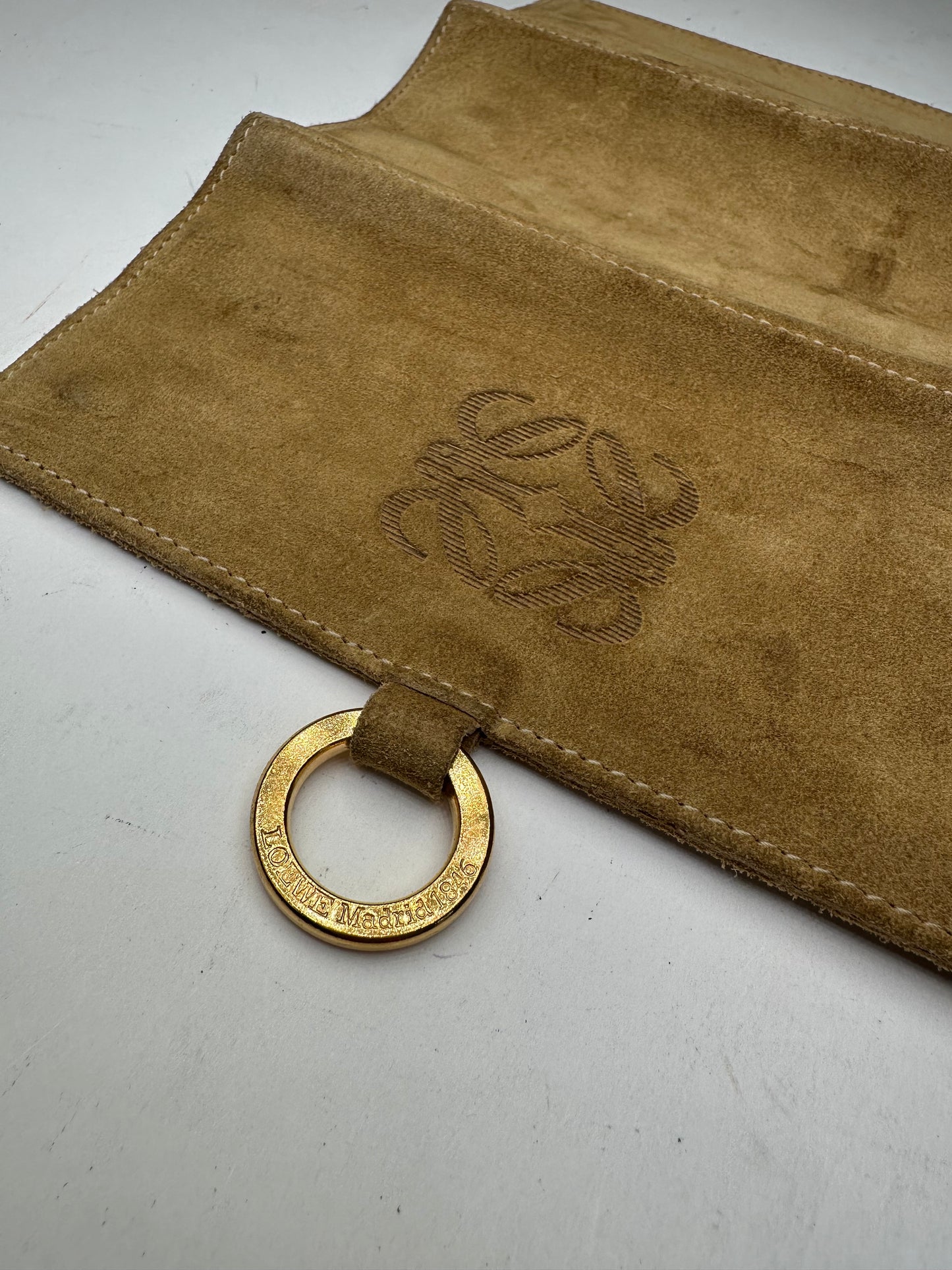 Vintage Loewe Suede Wallet Tan